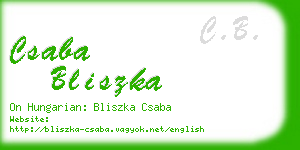 csaba bliszka business card